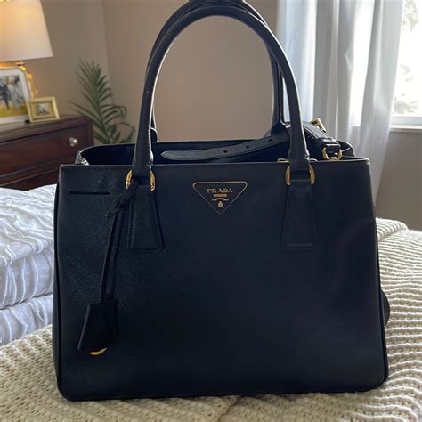 prada saffiano tote black|Prada saffiano tote used.